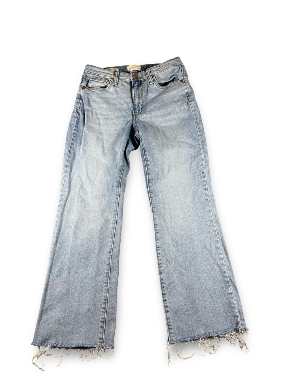 Universal Thread Light Blue Denim Cropped Ankle Bootcut Raw Hem Jeans Size 27 4 - Picture 2 of 13